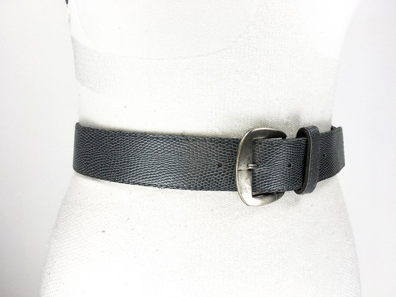 1980s gray lizard Pattern belt belt for women