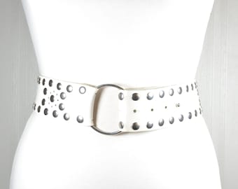 White Wide Dress Belt (UK 8-12, 40 Long) - Etsy