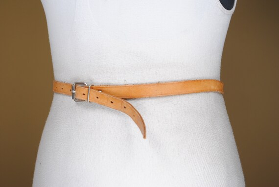 RESERVED FOR HOLLY Skinny Tan Brown Leather Belt … - image 8