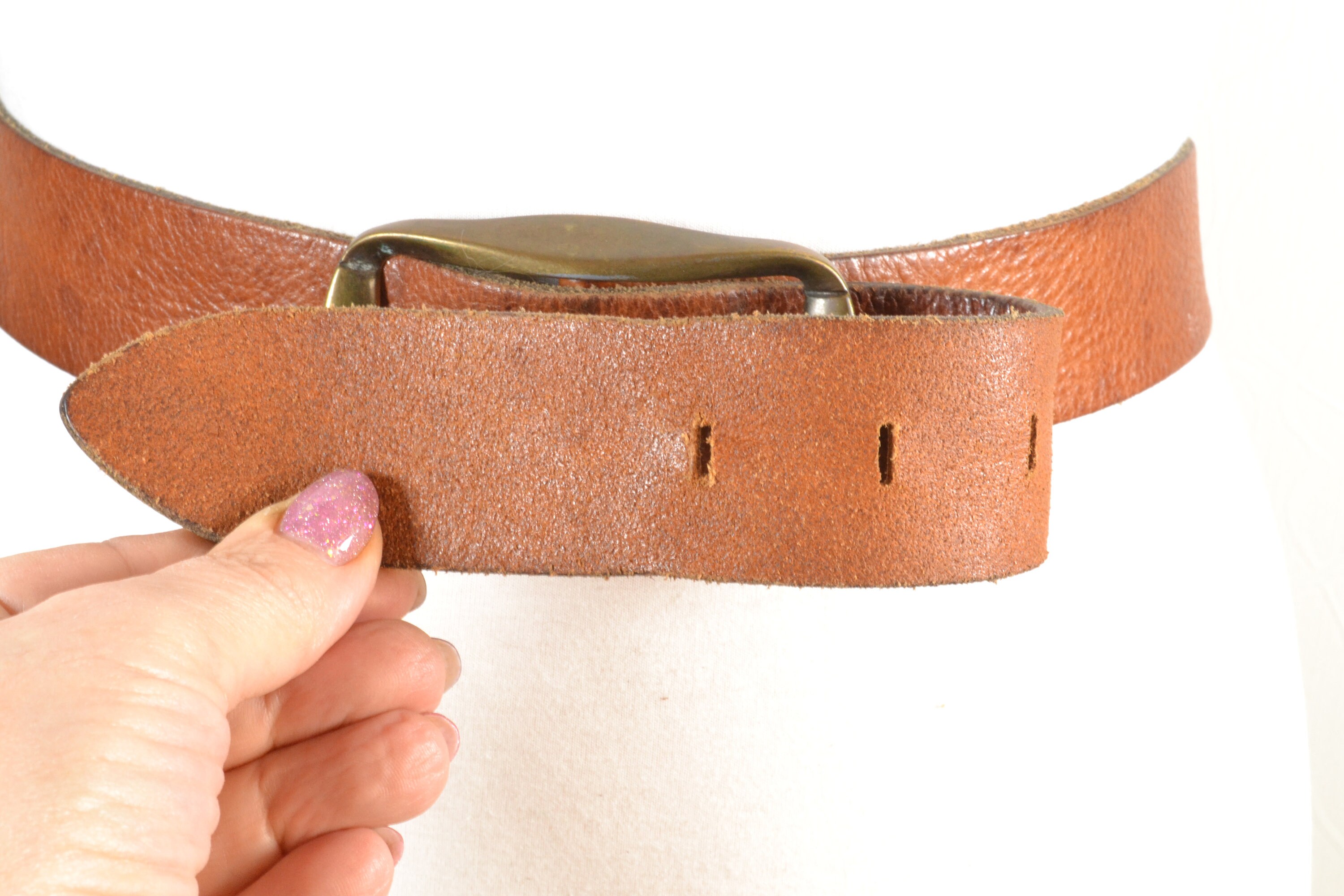***FREE SHIPPING***Vintage Brown Leather belt w/cute buckle! Vintage Leather Belt with Western Buckle | Barn Owl Vintage  main image 3