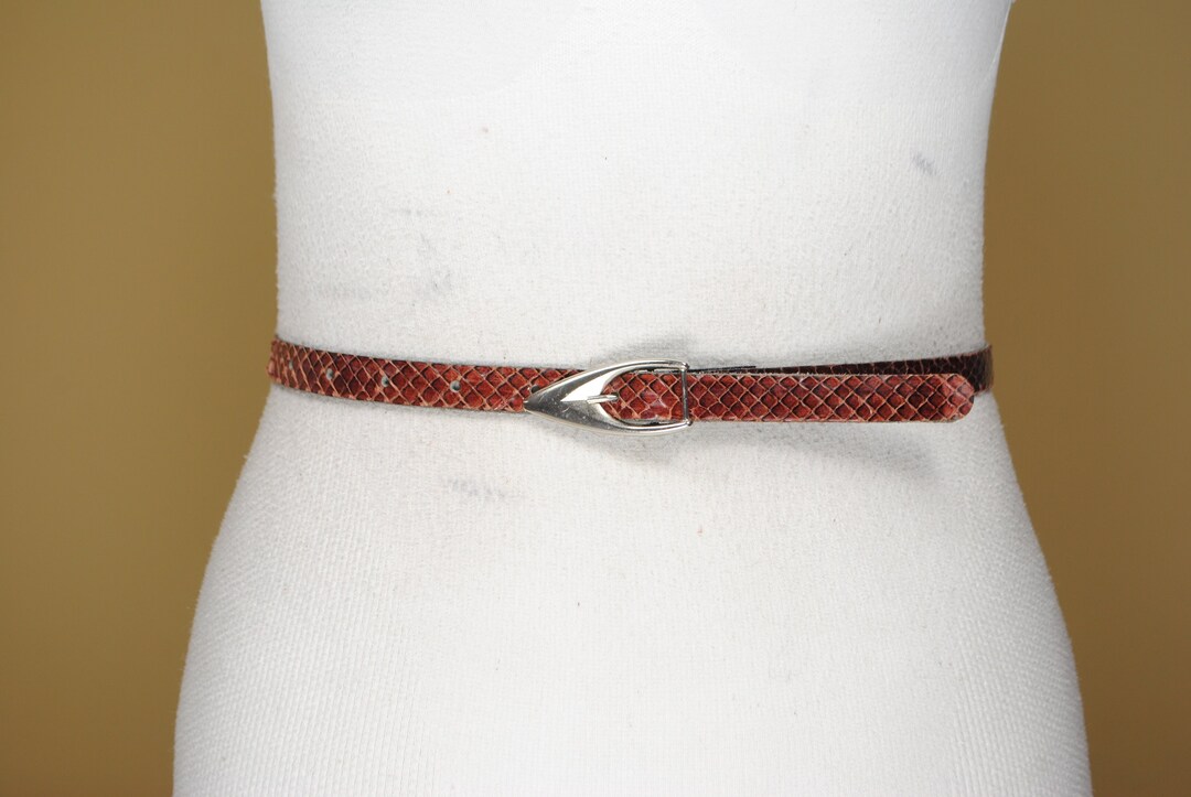 Silver and Red snake skin leather Belt Python Ruby Scarab Silver Belt main image 4