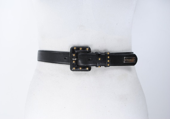 GIVENCHY Black Riveted Leather Belt Women with Bl… - image 10