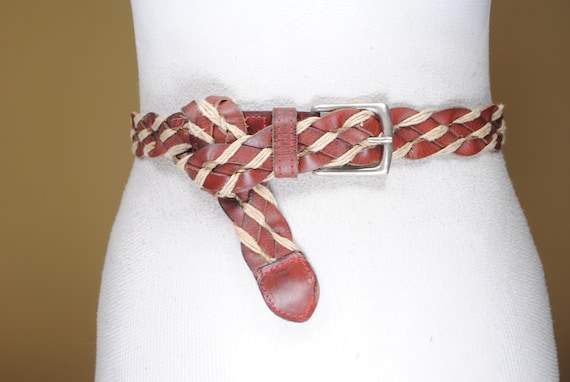 Cuir marron et ficelle ceinture tressee femmes Etsy France