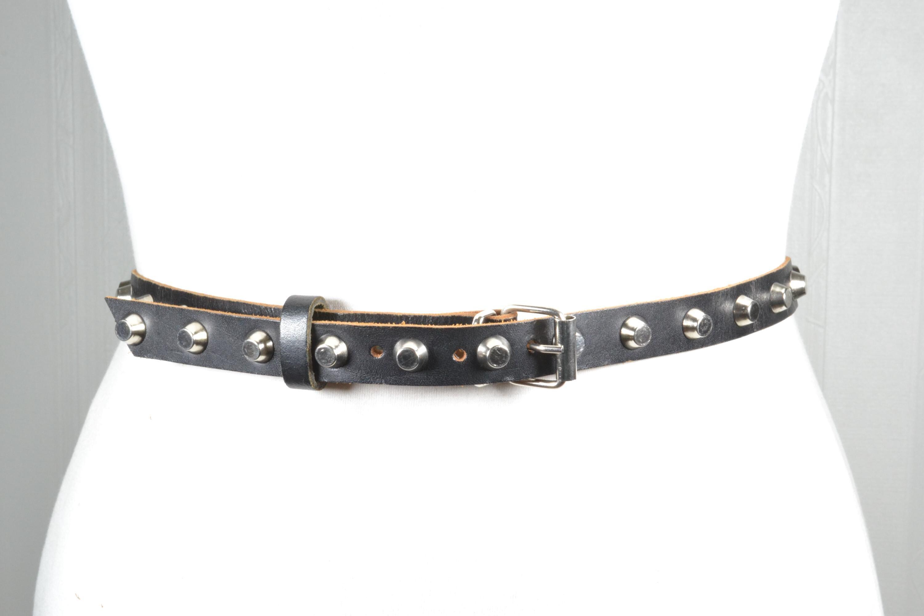 Vintage black belt with silver and rusted Studs streetwear grunge vibe Black belt with silver and rusted Studs retro streetwear grunge main image 4