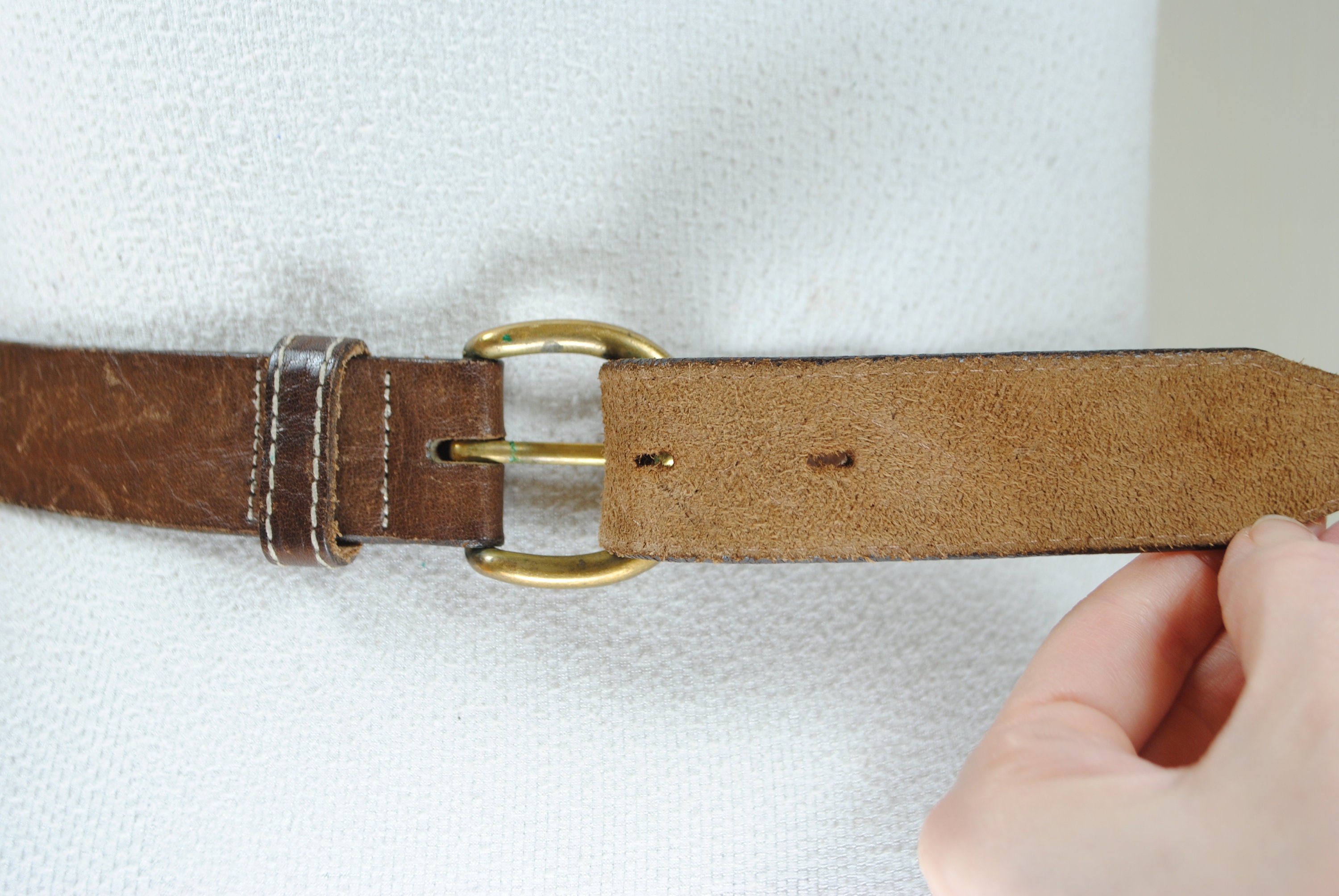Vintage Leather Stitched Western Boho Belt Buckle Unisex Streetwear Brown Tan 2090_3.jpg?v=1650223133&width=1200 main image 3