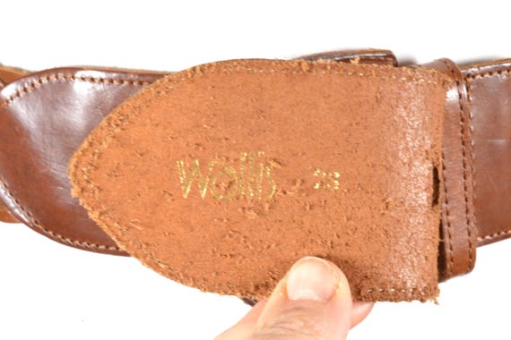 Vintage Brown Braided Leather Belt: Wide Bohemian Style - Etsy display picture 3