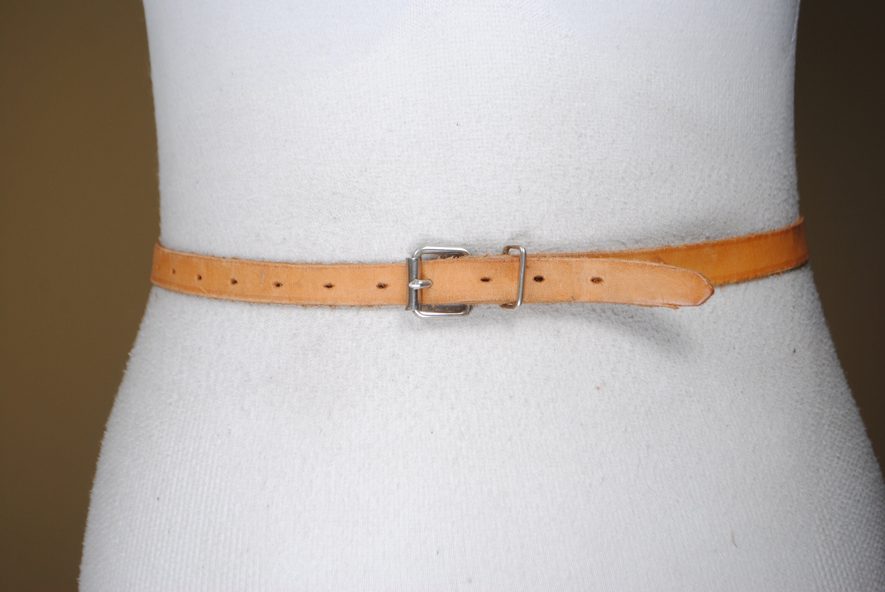 Skinny Tan Leather Belt for Women Etsy UK