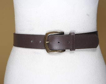 CL LARGE 35 MM BELT IN CHOCOLATE BROWN SUEDE LIGHT GOLD HARDWARE