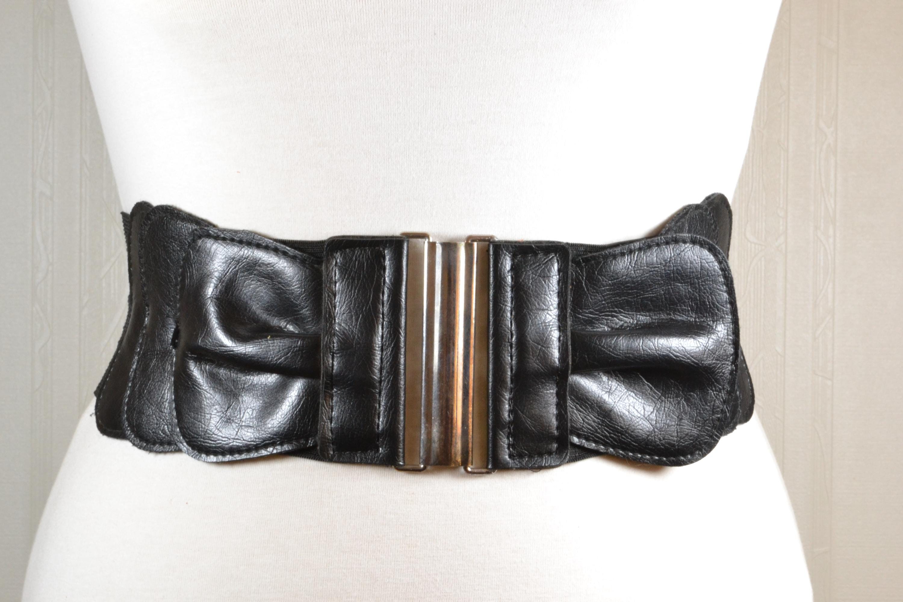 Black Wide Elastic Corset Belt: Textured Stretch Band - Etsy