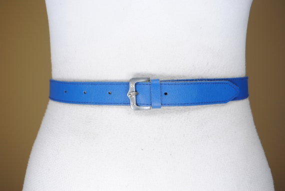 Skinny Sky Blue Leather Belt for Women Rhinestone Buckle Etsy Canada