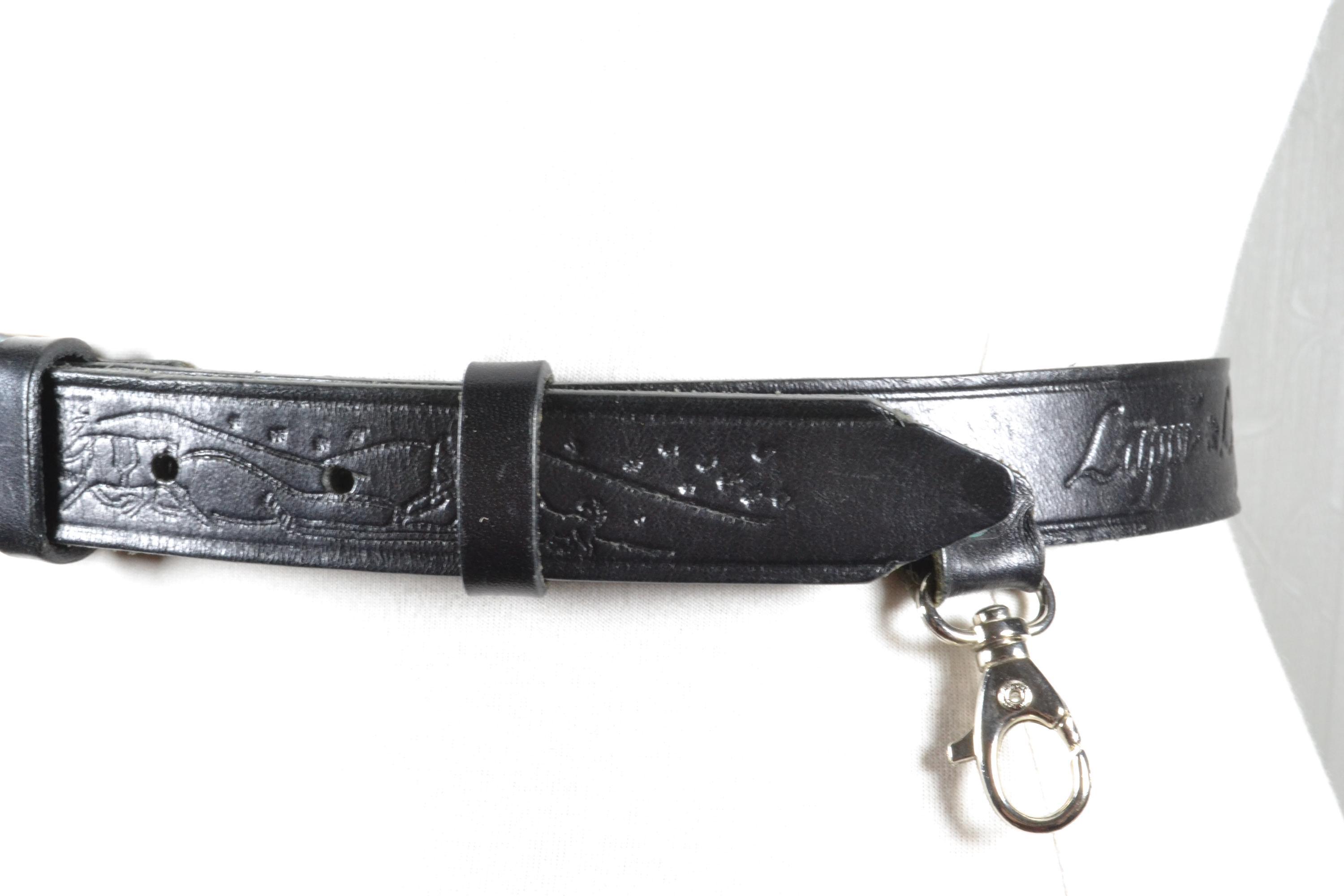Leatherock Vintage Western Tooled Leather Belt Black Women\'s Size L Women main image 2
