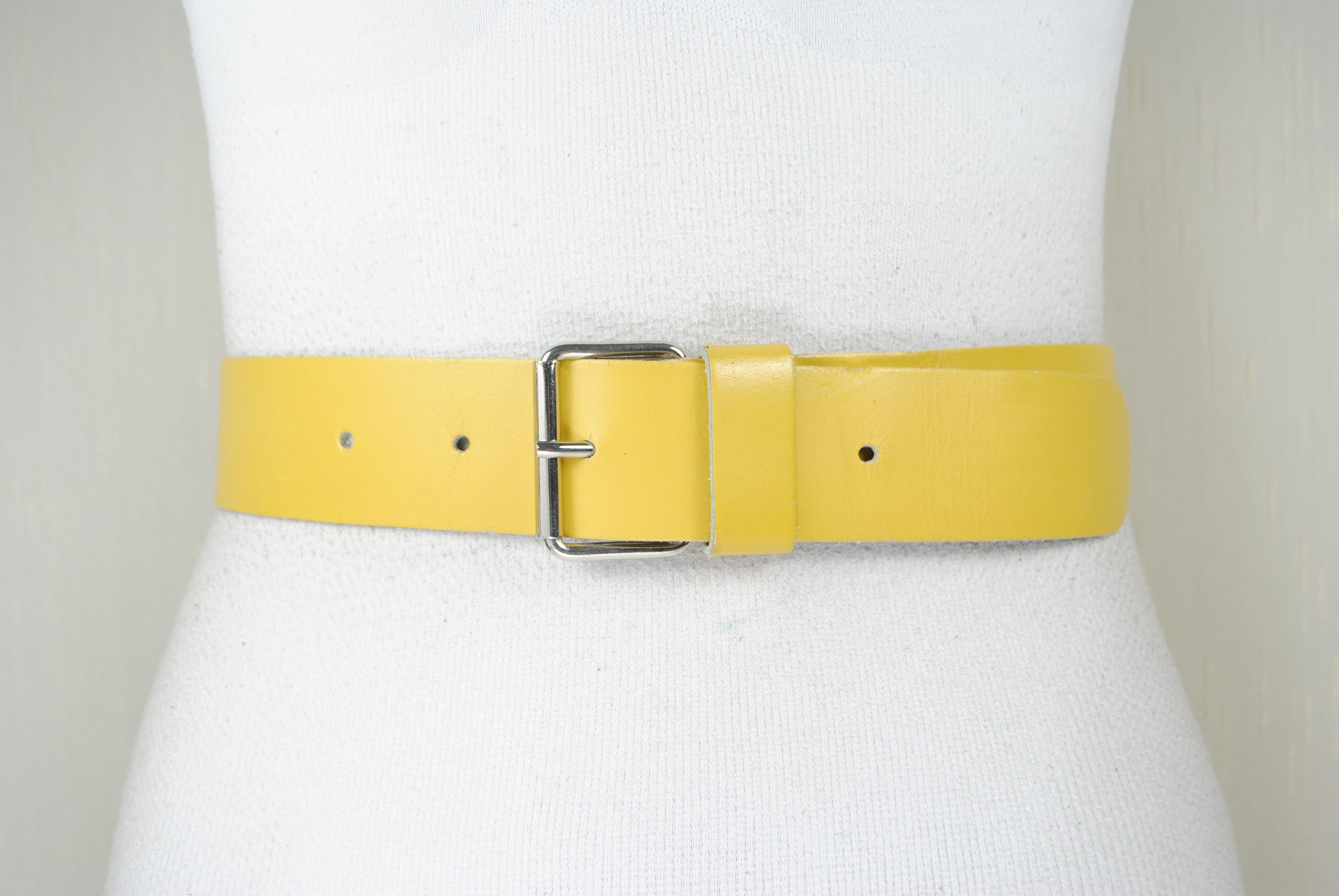 Yellow Leather Belt Birthday Gift for Mum for Her Ladies 
