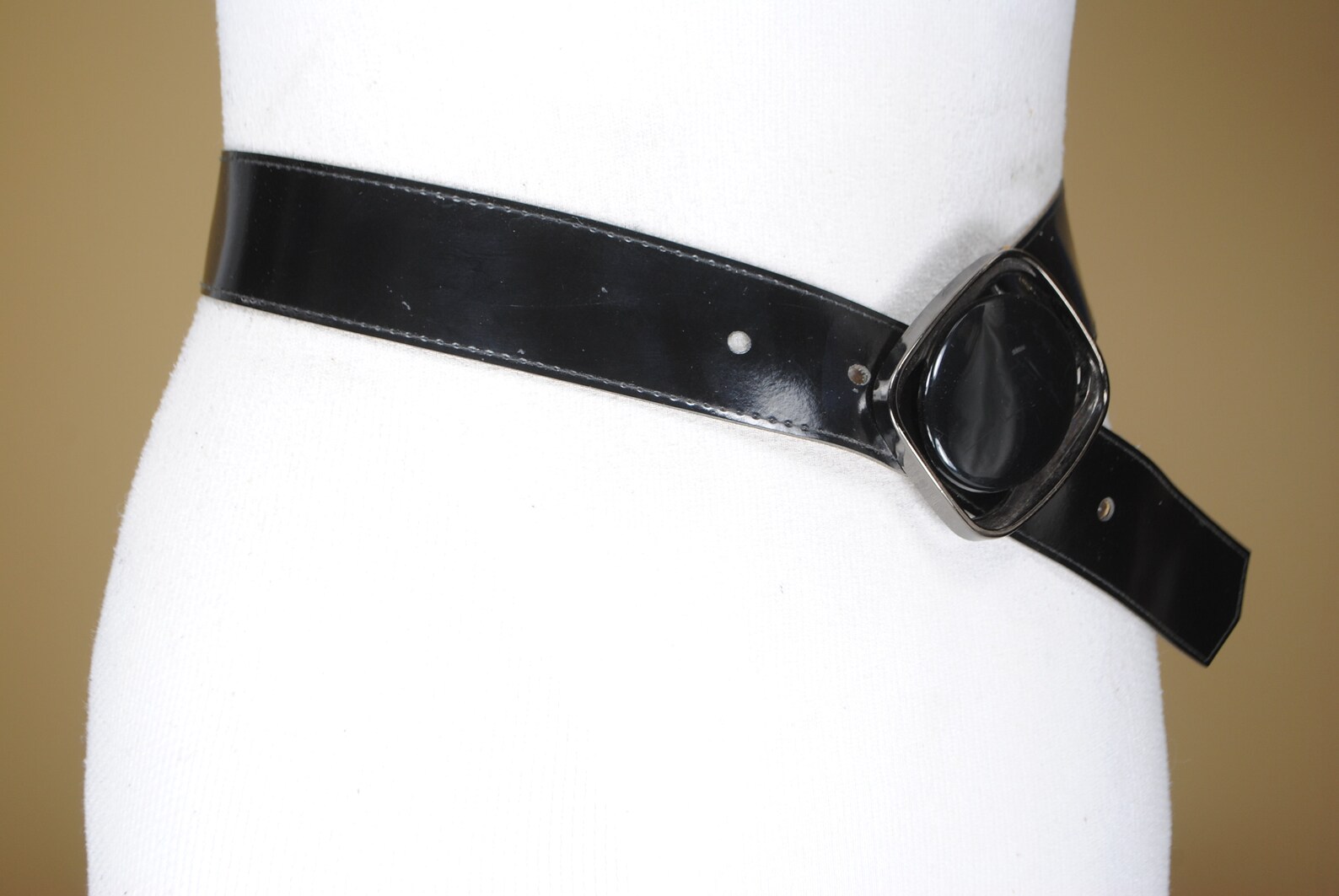 Black Patent Vshaped belt Vinyl asymmetric belt for women Etsy