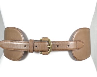 NEW YORK Company Vintage Tan Genuine Leather Belt With Oval  display picture 3