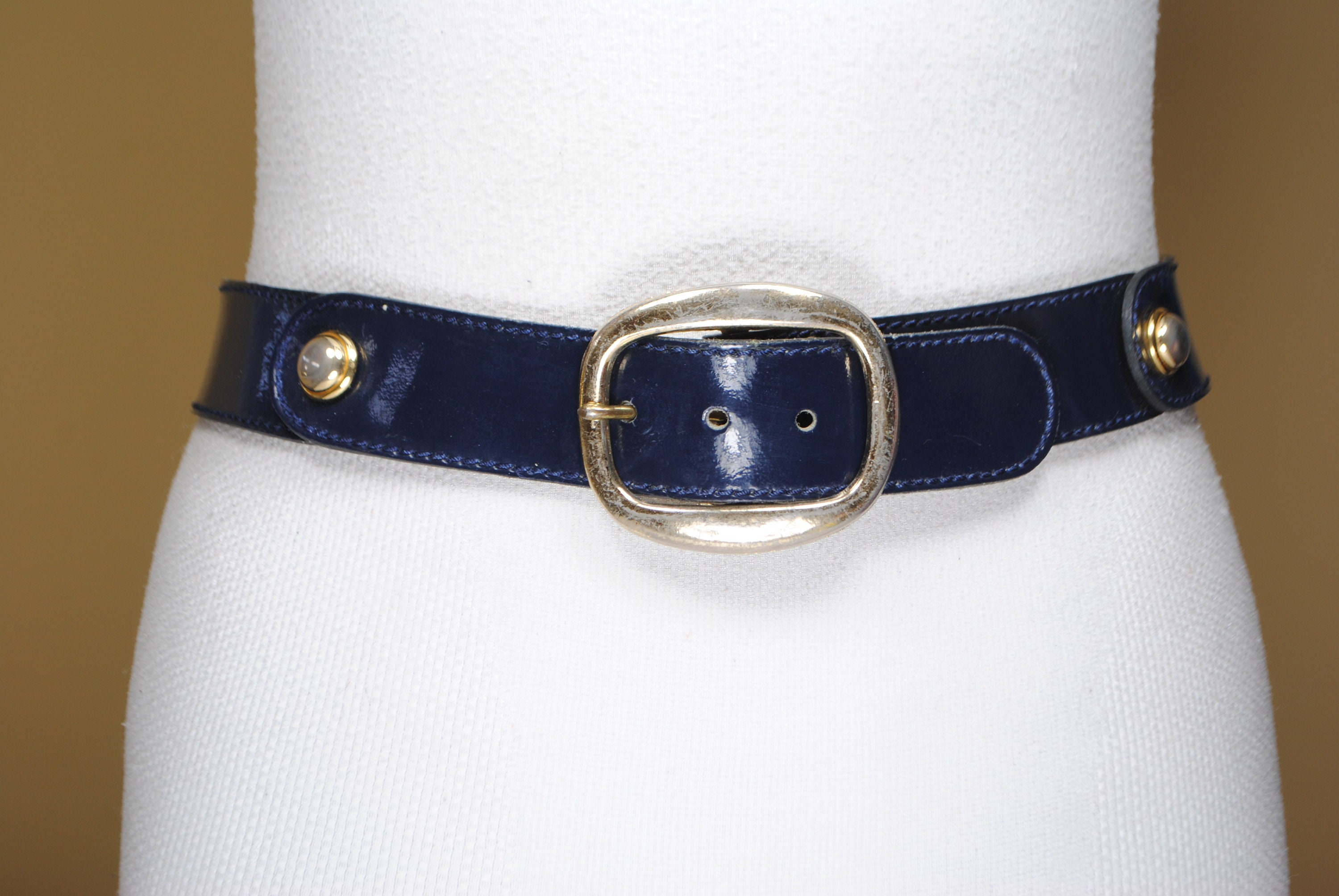 80s Patent Cobalt Blue Wide Belt Women main image 2