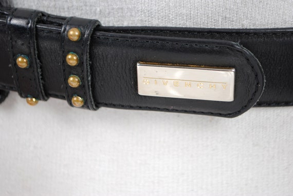 GIVENCHY Black Riveted Leather Belt Women with Bl… - image 8