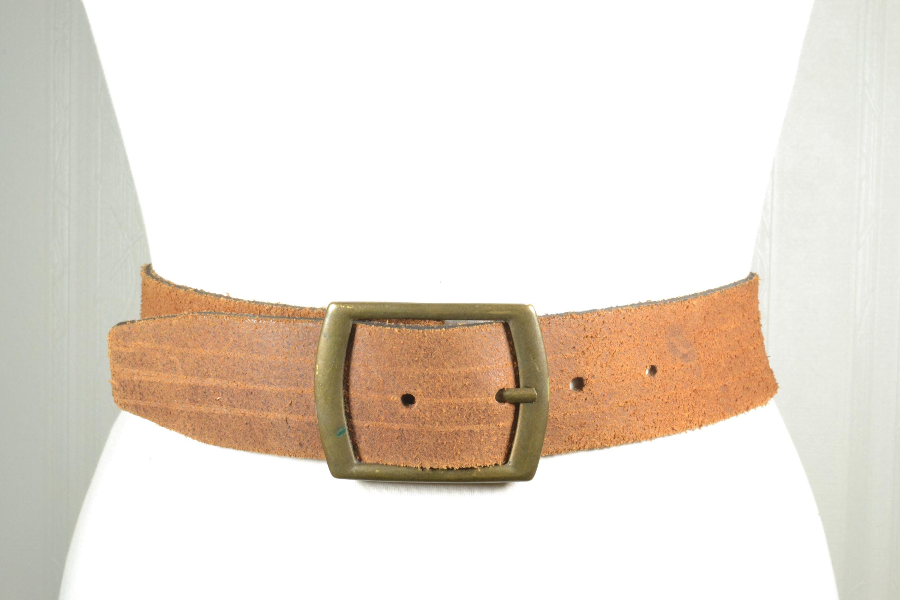 Vintage Brown Leather Belt Gold Western Boho One Inch Width Boho Size 30 vintage boho leather belt products for sale | eBay main image 2