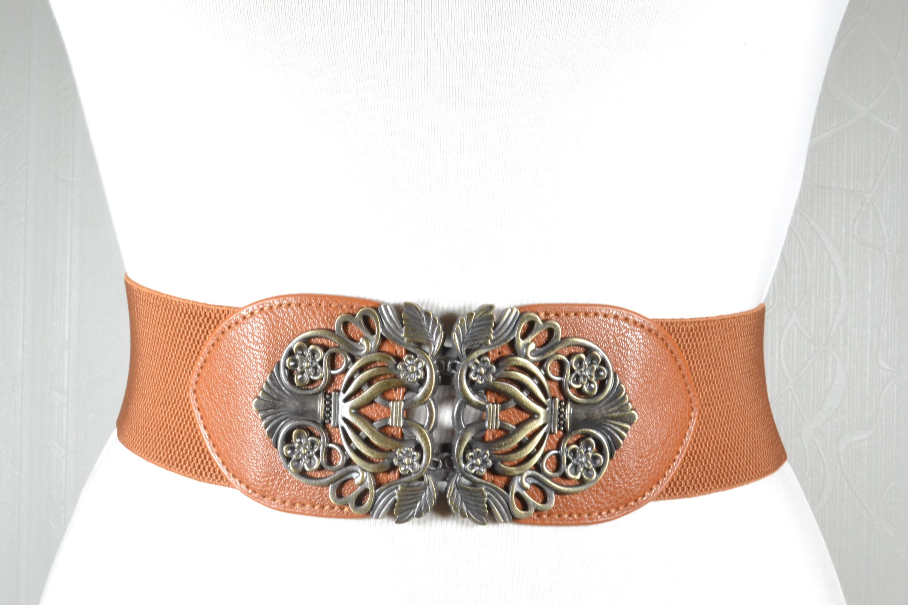 Gray Braided Waist Cincher Stretch Belt Gold Clasp Boho Western L XL Rope Stretch Belts for Women for sale | eBay main image 4