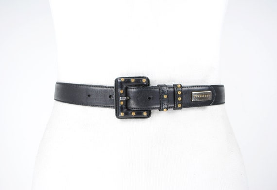 GIVENCHY Black Riveted Leather Belt Women with Bl… - image 6