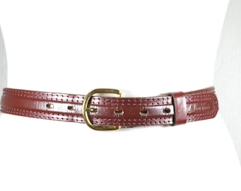 小物 vintage lether narrow belt burgundy Vintage Narrow Burgundy Maroon Red Leather Belt - Etsy