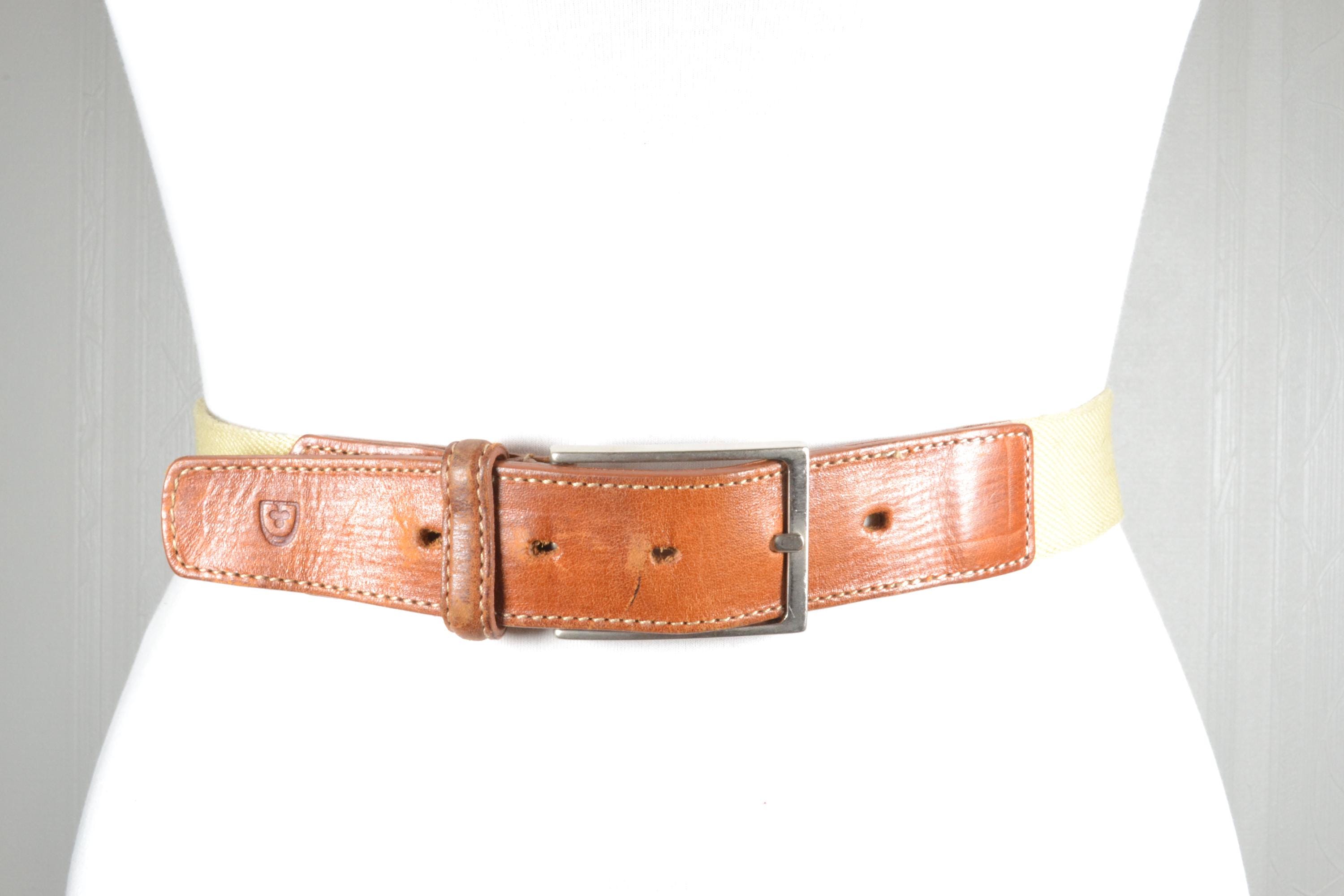 Vintage Beige & Brown Stretch Waist Belt Leather Panels Hook Closure Vintage Brown Elastic Leather Belt: Wide Western Fashion - Etsy main image 2