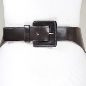 Wide Dark Brown Patent Leather Corset Belt for Women, High Shine Waist Belt, Structured Wide Waist Cincher, Gothic Latex Look Belt