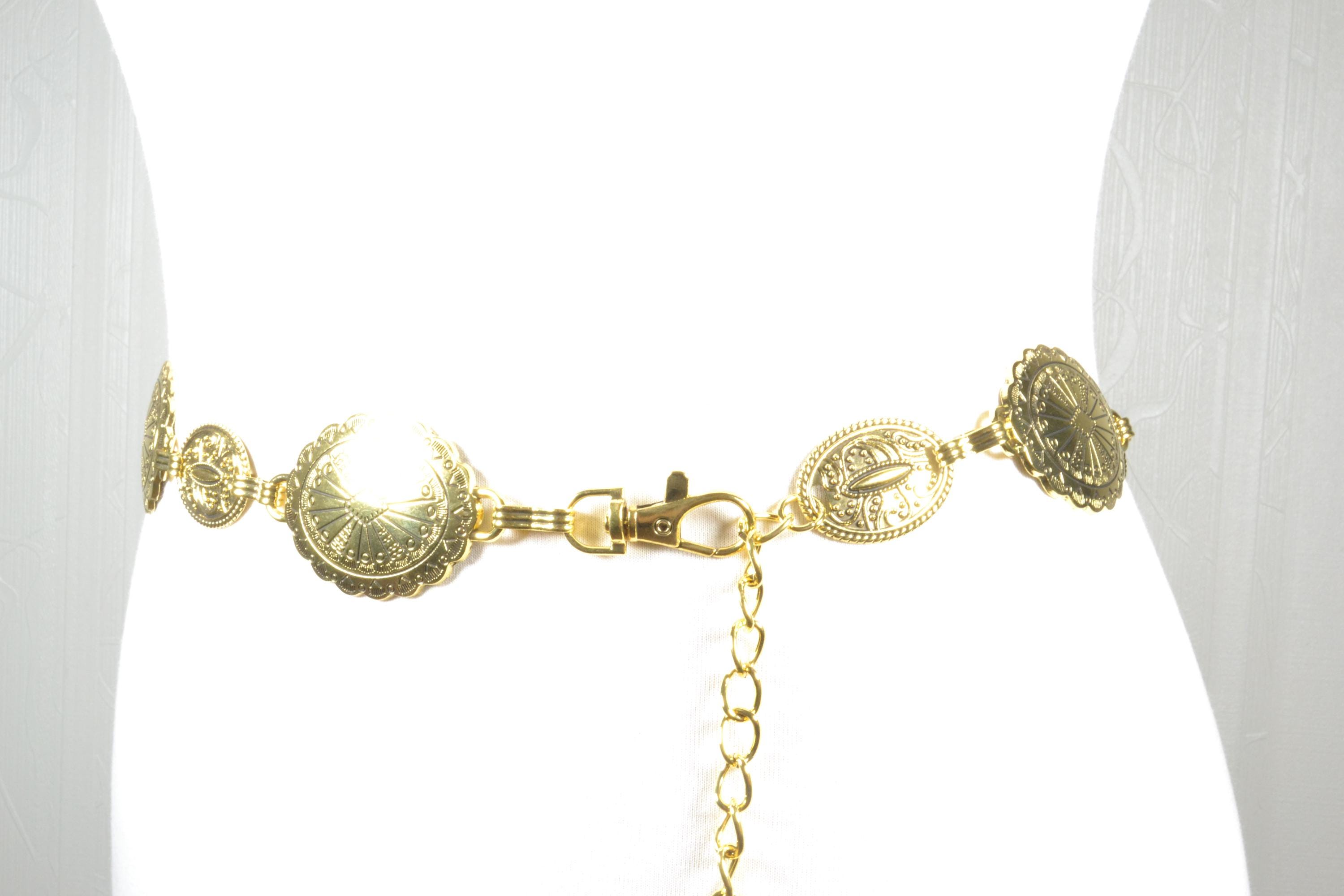 Western Vintage Boho Gold Floral Link Waist Chain Belt Gold Chain Belt Vintage Boho - Etsy main image 3