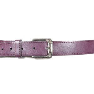 Purple Leather Belt for Women, Vibrant Waist Belt, Adjustable Dress Belt, Boho Chic Belt, Unique Color Statement Belt