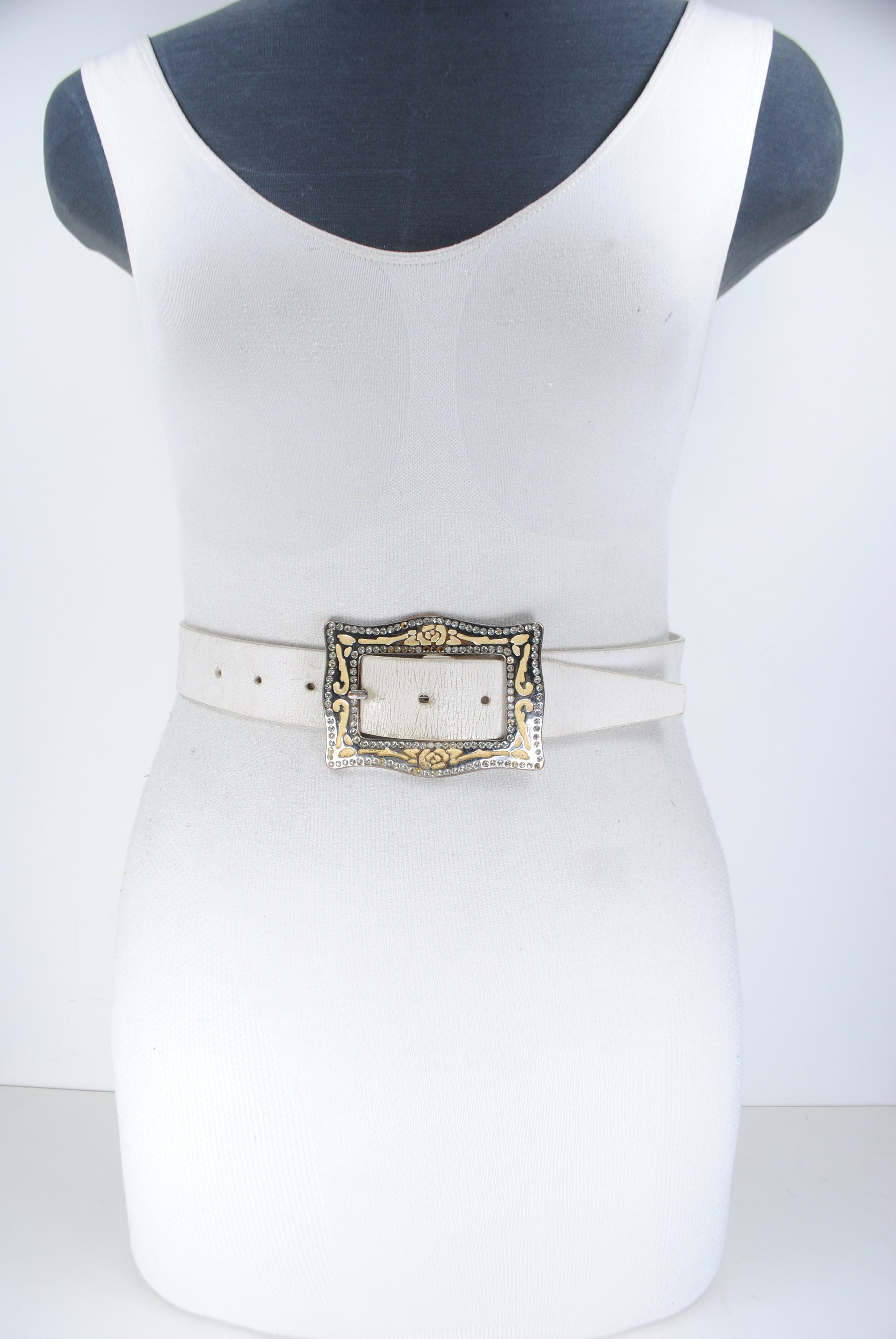 80s 30''35'' White Wide Cinch Belt for Women | Etsy