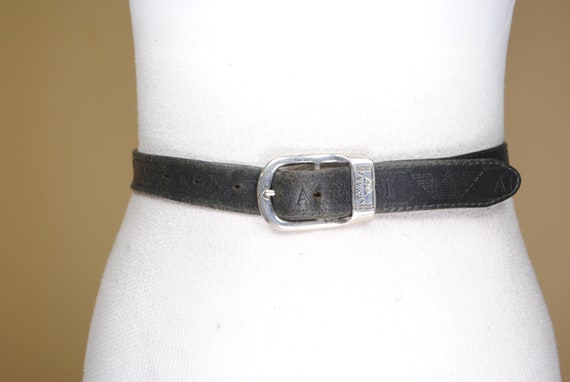 Vintage Armani Black Leather Belt - Etsy