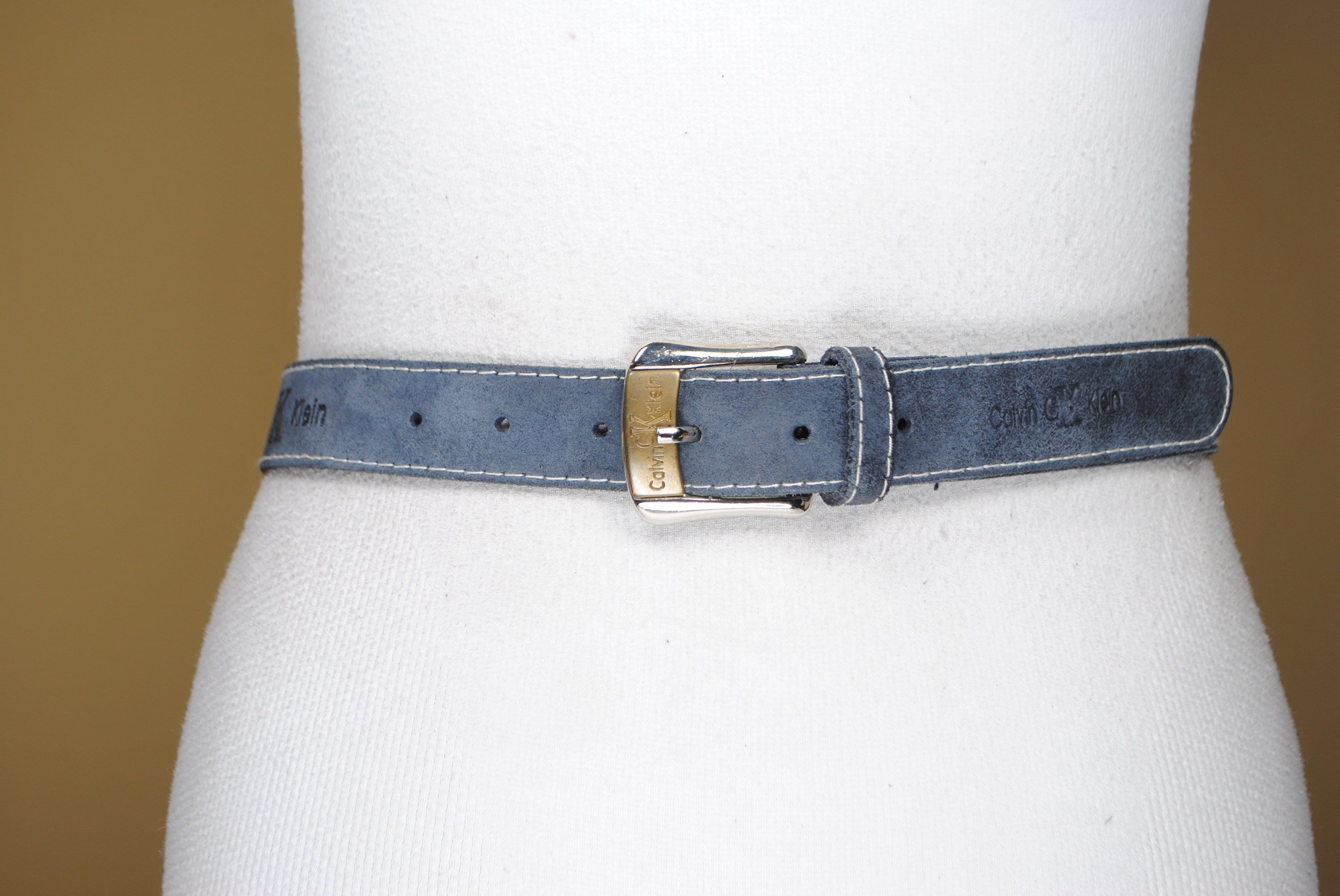 Vintage Calvin Klein Navy Blue Leather Belt for Women With - Etsy