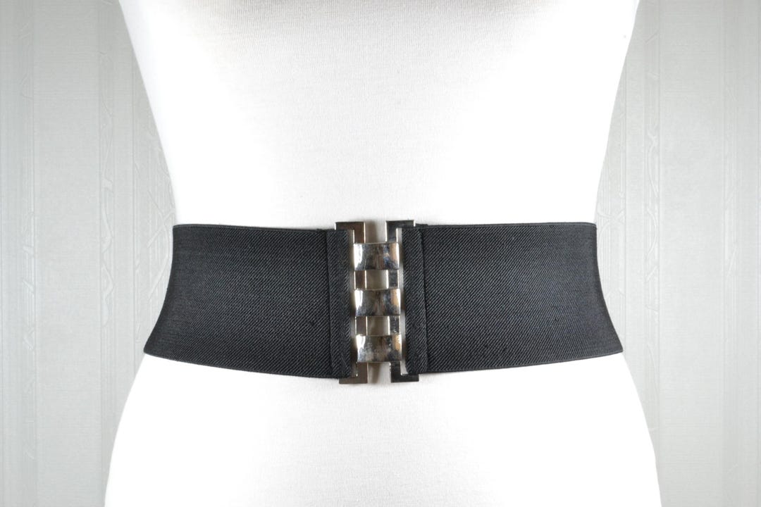 Black Wide Elastic Belt: Vintage Corset Style - Etsy display picture 1