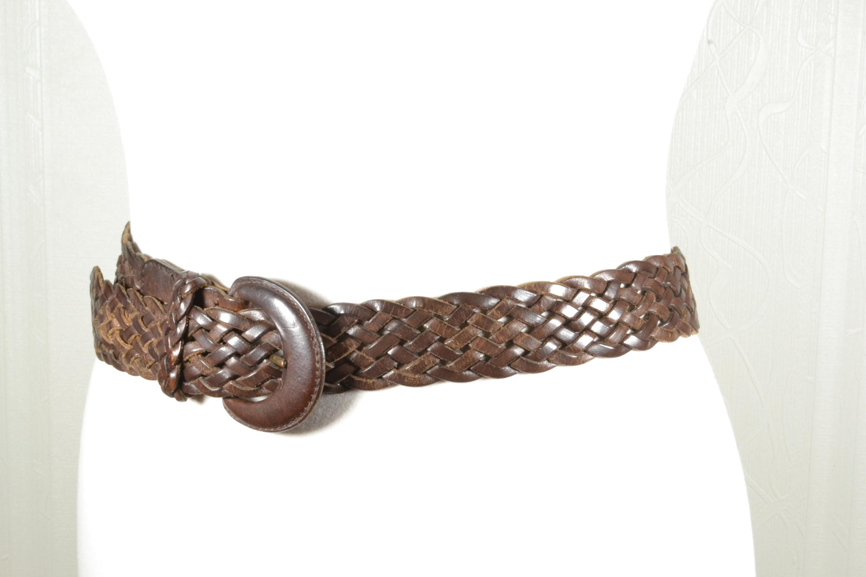 L.C.I Vintage Braided 1999 Leather Belt Set - Chocolate Brown and Brown Size S ArtisanBraidedLeatherBelt_1.  main image 4