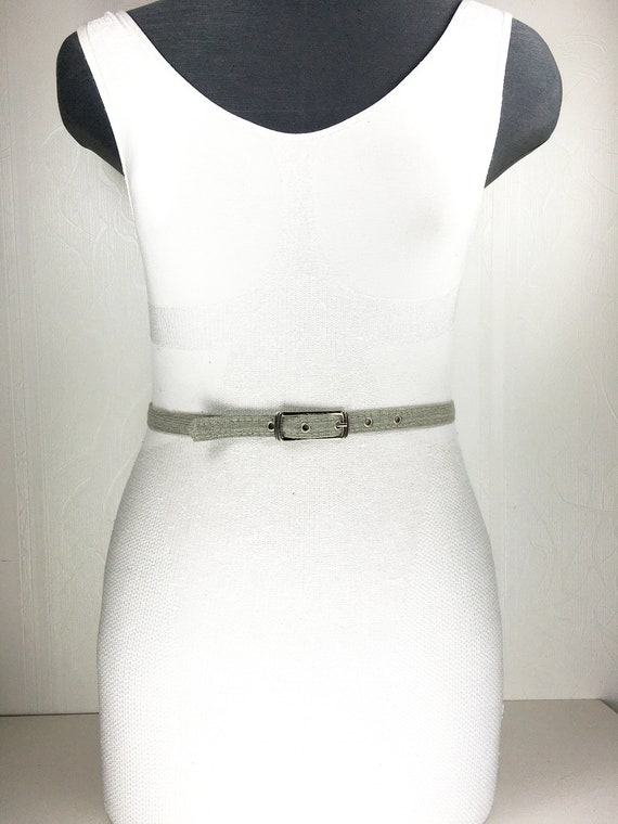 1980s Gray skinny woven cotton belt for women - image 2
