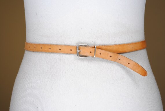 RESERVED FOR HOLLY Skinny Tan Brown Leather Belt … - image 6