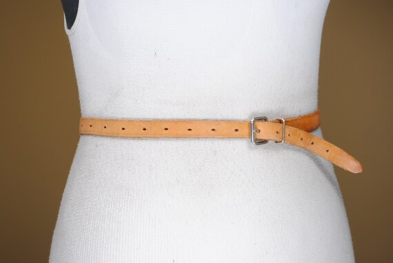 RESERVED FOR HOLLY Skinny Tan Brown Leather Belt … - image 5