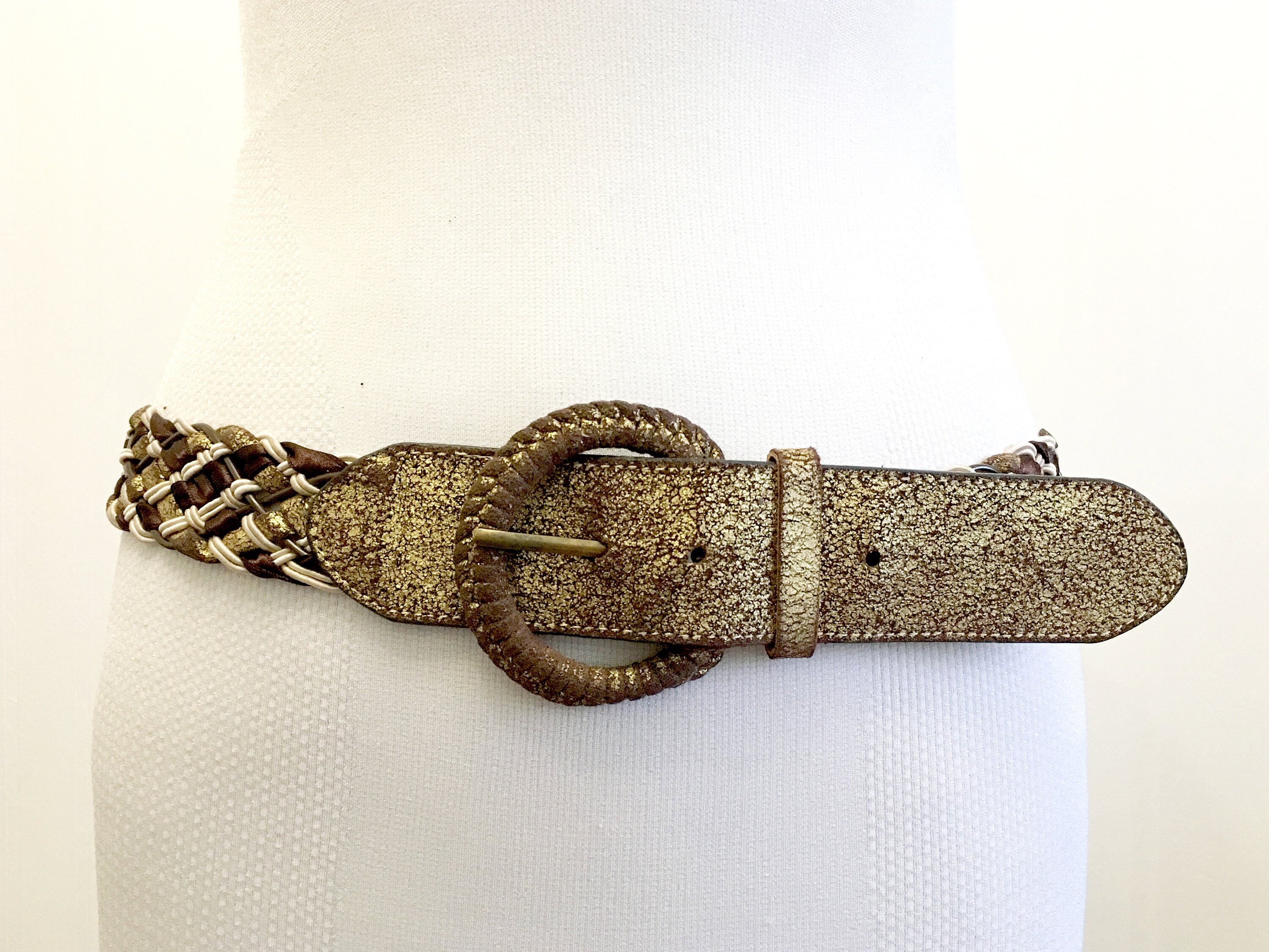 Gold Braided Belt Women Bronze 90s Belt Medieval Bet Etsy