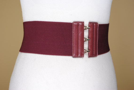Wide maroon elastic belt - image 7