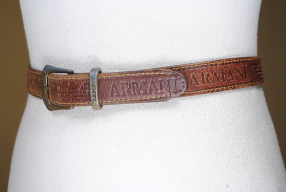 tan armani belt