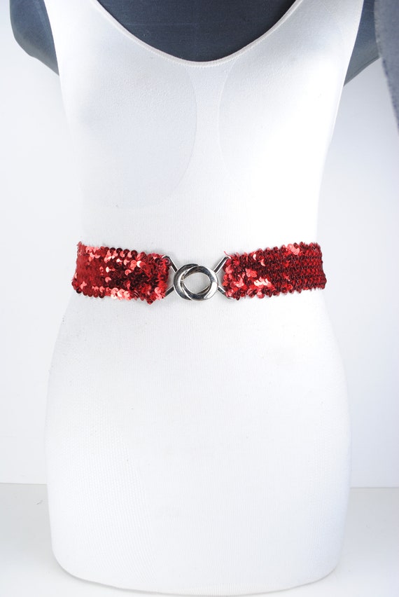 red sequin belt