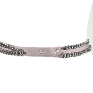 Vintage Grauer Kettengliedergürtel mit Druckknopfverschluss, Edgy Y2K Statement Gürtel, Punk Rock Metall Kettengürtel, Vintage Baumwollgürtel