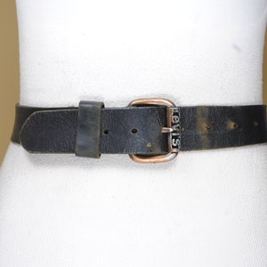 Vintage LEVIS Black and Silver Cowgirl Western Belt for Women, Vintage Black Real Leather Belt, Authentic Western Style,  Cowgirl Belt