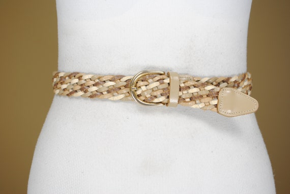 38'' Beige brown braided belt for women / harness