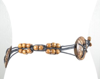 Boho Coconut Shell Belt: Handmade Beaded Rope Waist Belt - Etsy display picture 2