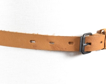Vintage Brown Leather Skinny Belt for Women - Etsy display picture 1