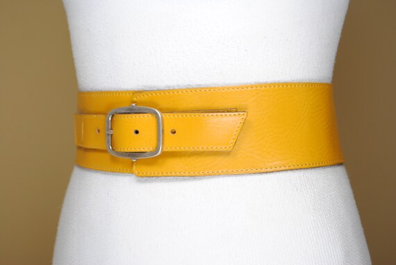 Mustard Yellow Corset Leather Belt for 