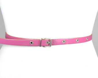 Pink Wide Faux Leather Grommet Belt - Etsy display picture 3