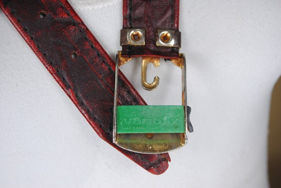 80s 37''-43'' Red Black Vinyl belt for women with… - image 8