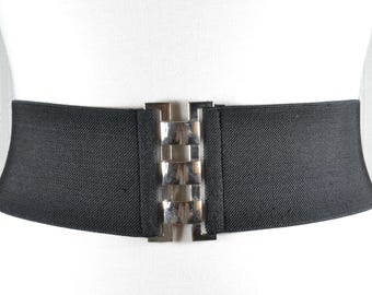 Black Wide Elastic Belt: Vintage Corset Style - Etsy display picture 3