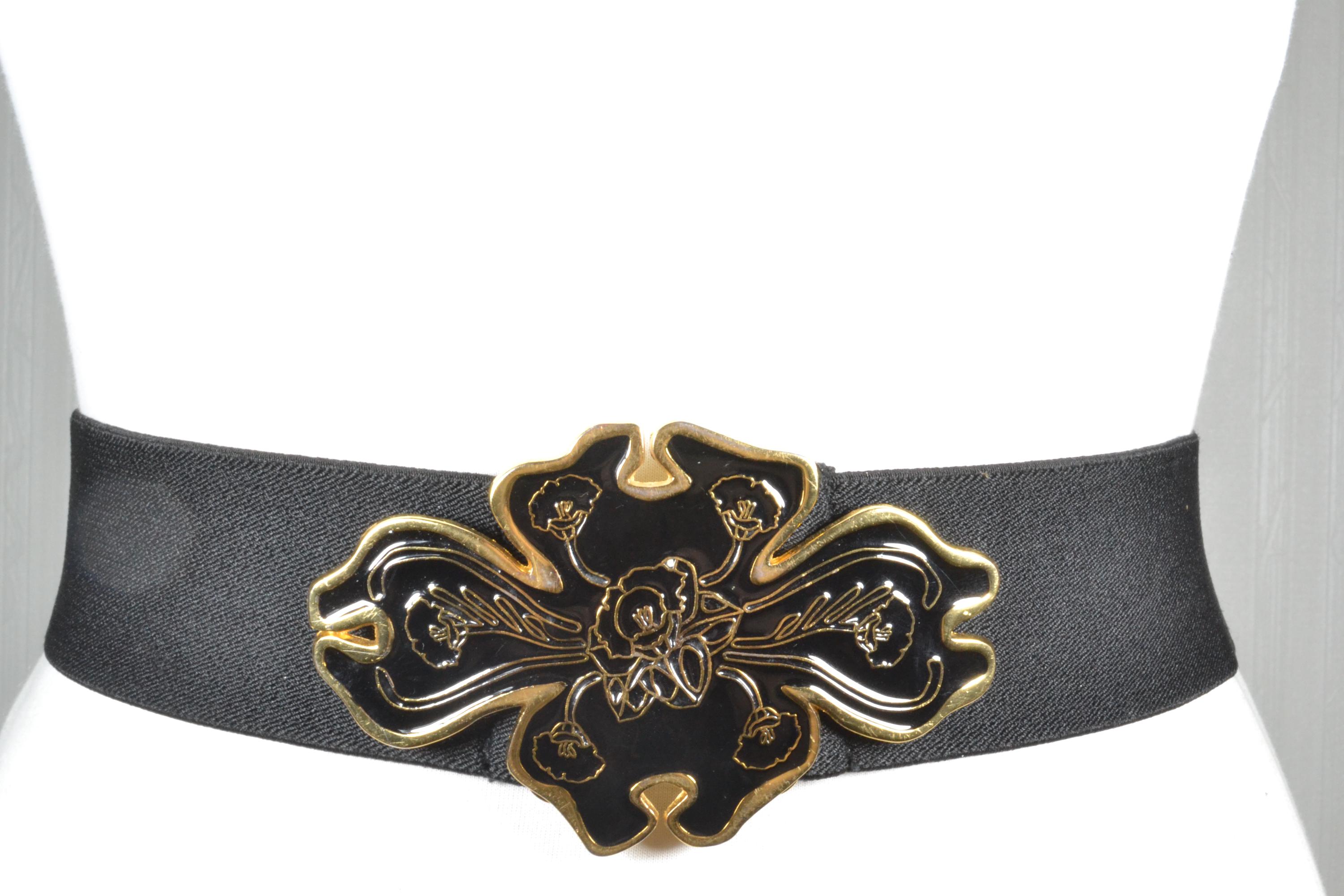 Black and Gold Edgy Belt Buy Wide Black Belt Large Gold Grommets - Full Grain  main image 4